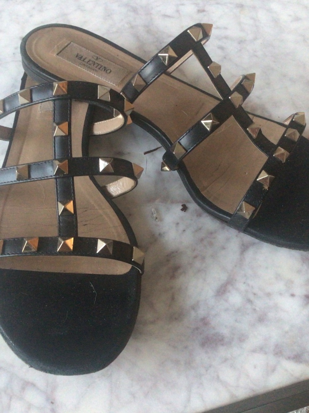 Valentino caged slide sandal